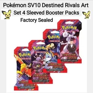 Pokémon Destined Rivals SV10 Sleeved Booster Packs - Set of 4